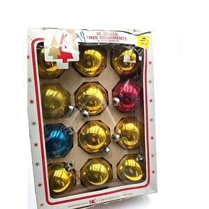 Vintage Shiny Brite Christmas Ornaments Made in USA Various Colors with Box‎